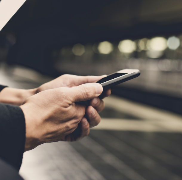 Using phone on a subway